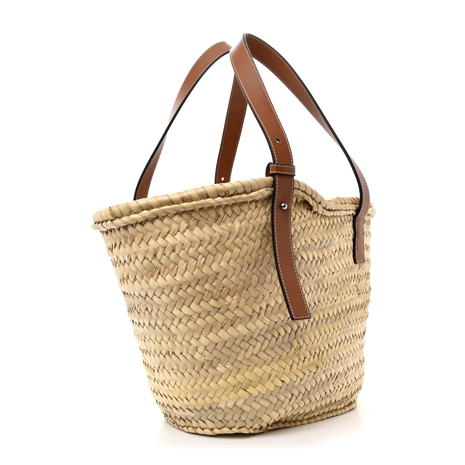Loewe Raffia Basket Tote Bag Natural Tan 3 of 10