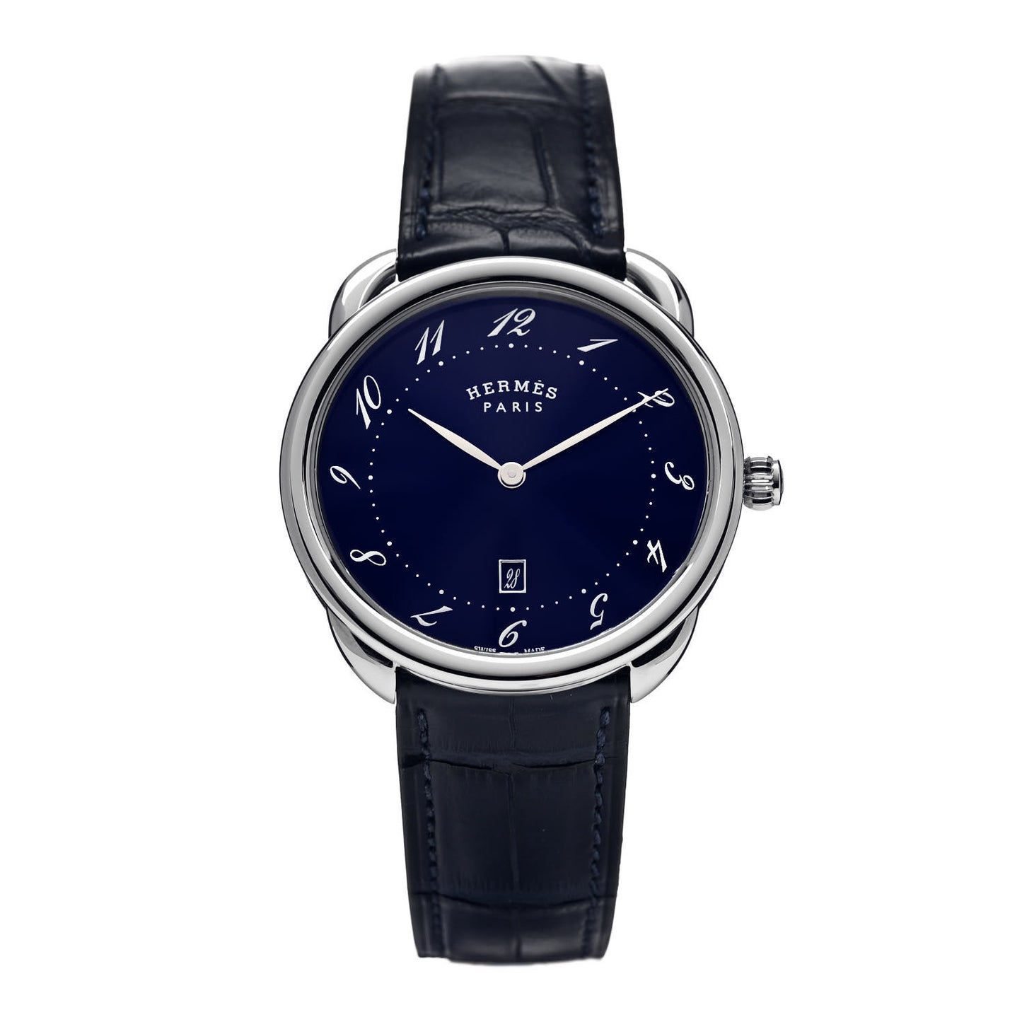 Stainless Steel Alligator 40mm Arceau Quartz Watch Bleu Abysse