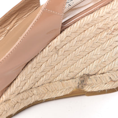 Valentino Garavani Patent Bow Espadrille Slingback Wedges 39 Beige 14 of 18