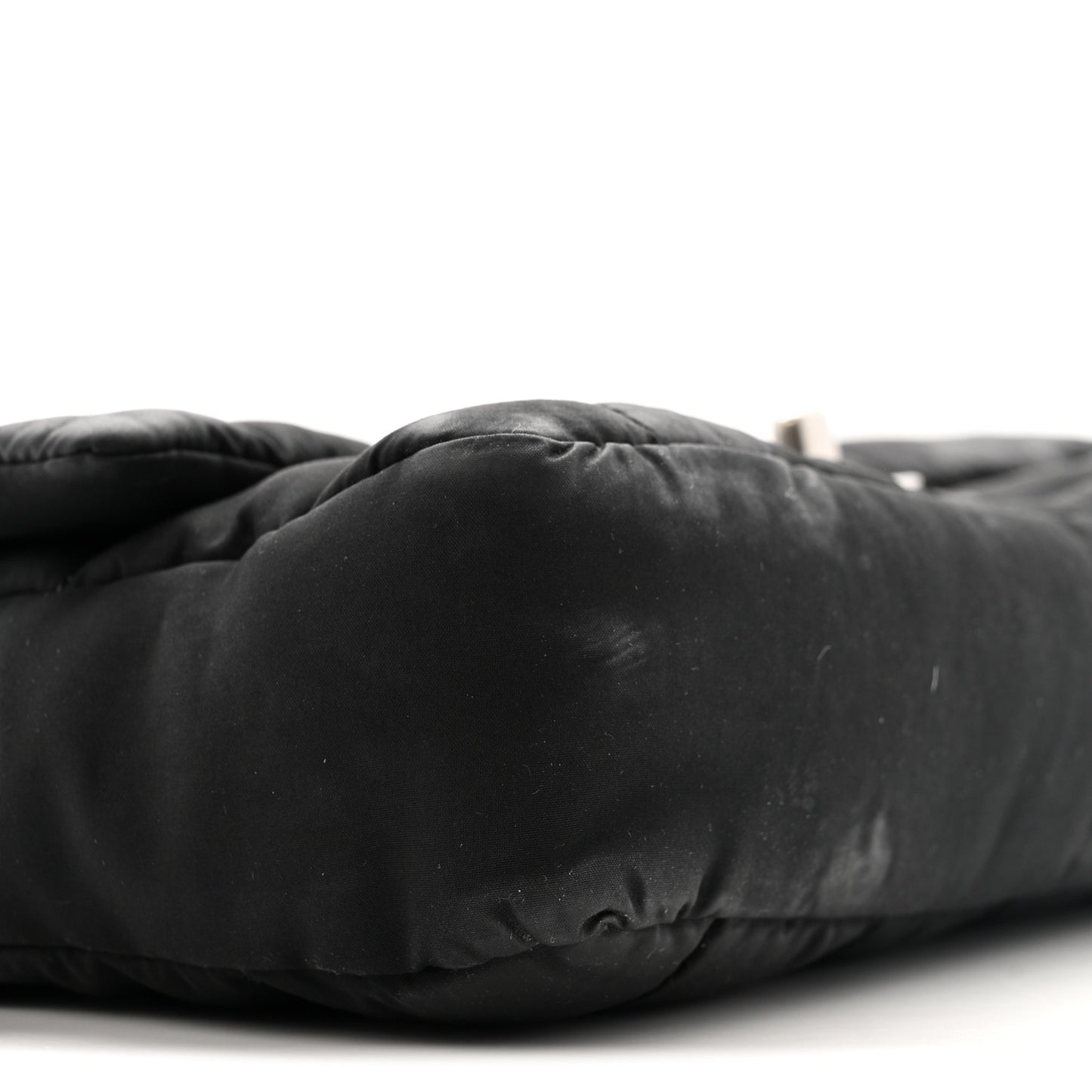 Nylon Square Quilted Flap Black