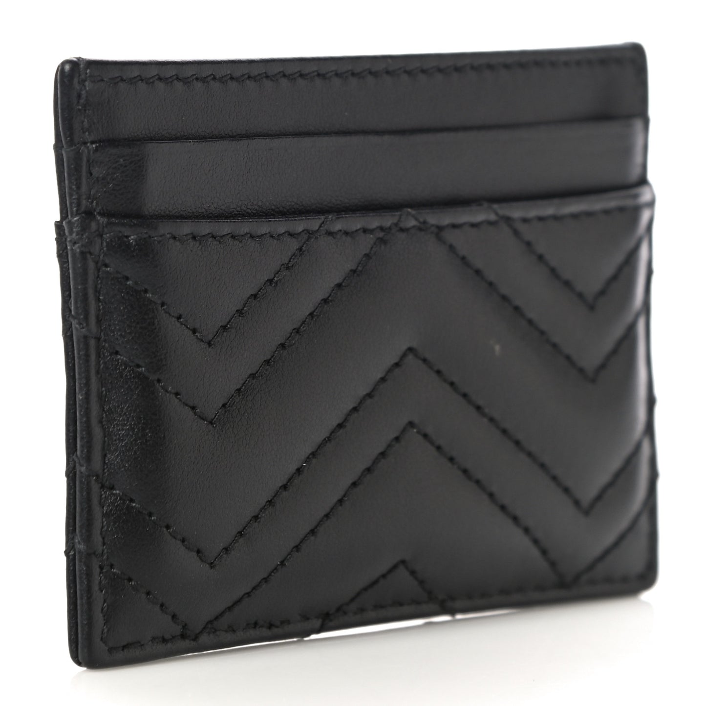Calfskin Matelasse GG Marmont Card Holder Black