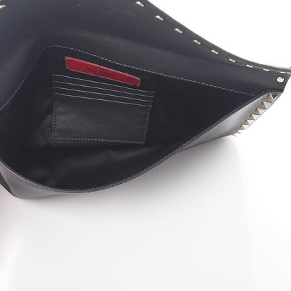 Valentino Garavani Vitello Large Rockstud Envelope Clutch Black 5 of 8