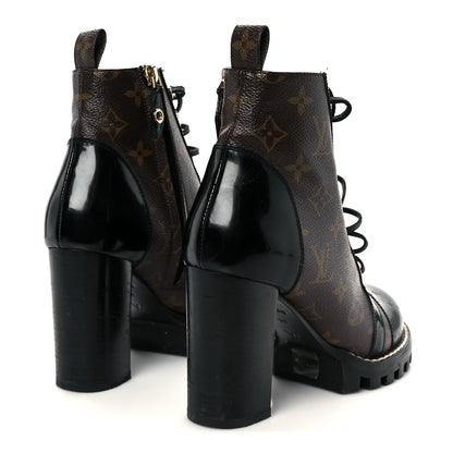 Louis Vuitton Patent Calfskin Monogram Star Trail Ankle Boots 39 Black 5 of 10