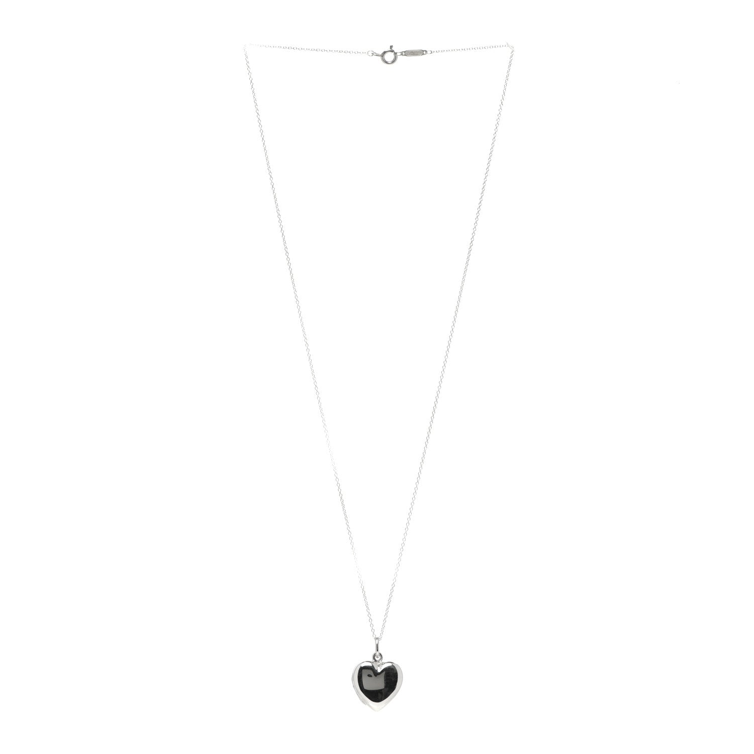 Tiffany Sterling Silver Heart Locket Pendant Necklace 3 of 6