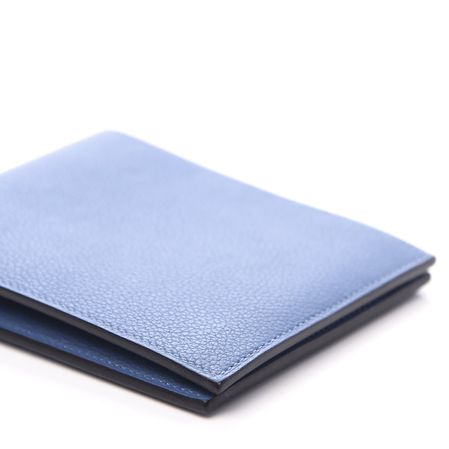 Evercolor Citizen Twill Compact Wallet Bleu de Galice Rouge Casaque Azur