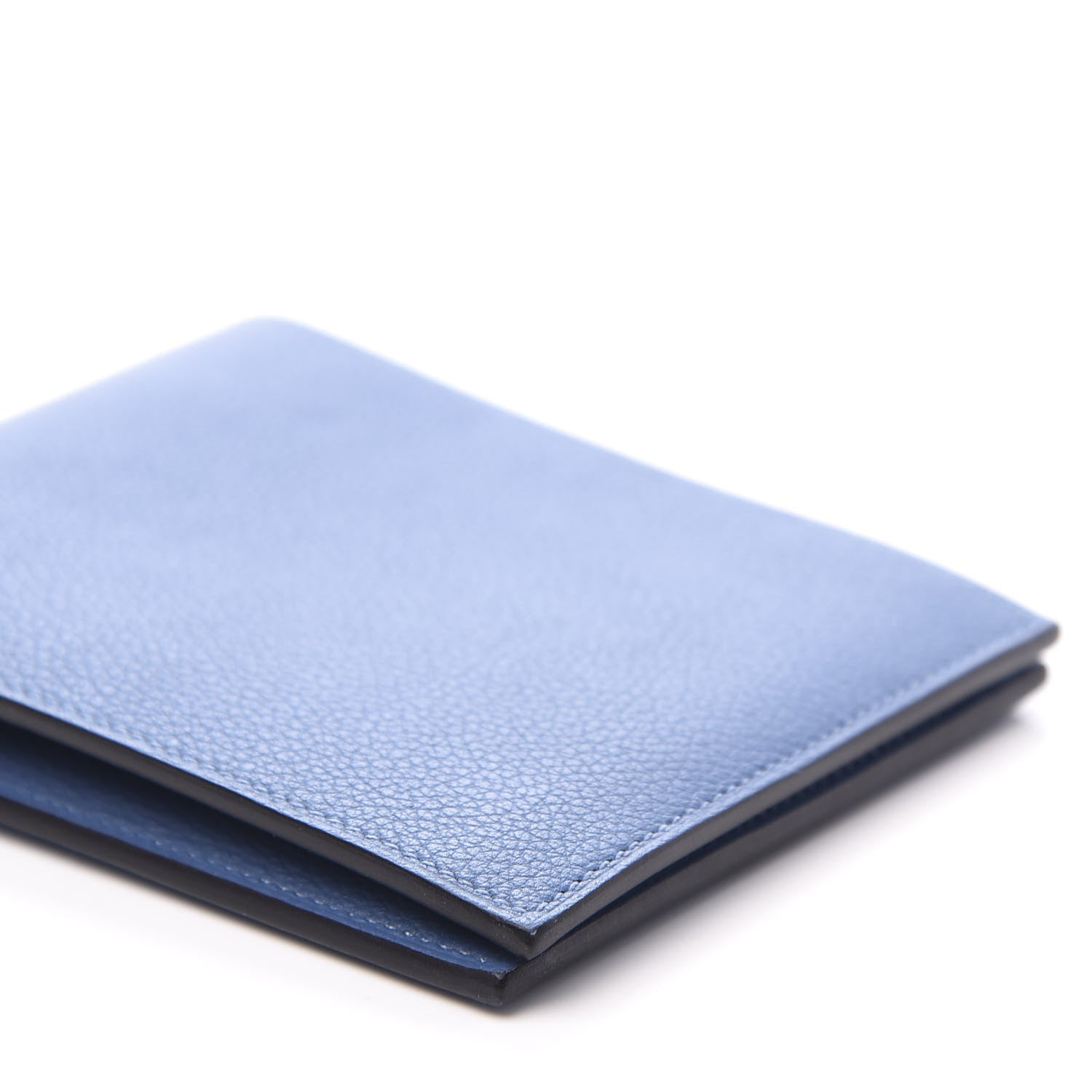 Hermes Evercolor Citizen Twill Compact Wallet Bleu de Galice Rouge Casaque Azur 9 of 10