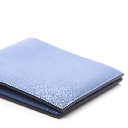 Hermes Evercolor Citizen Twill Compact Wallet Bleu de Galice Rouge Casaque Azur 9 of 10
