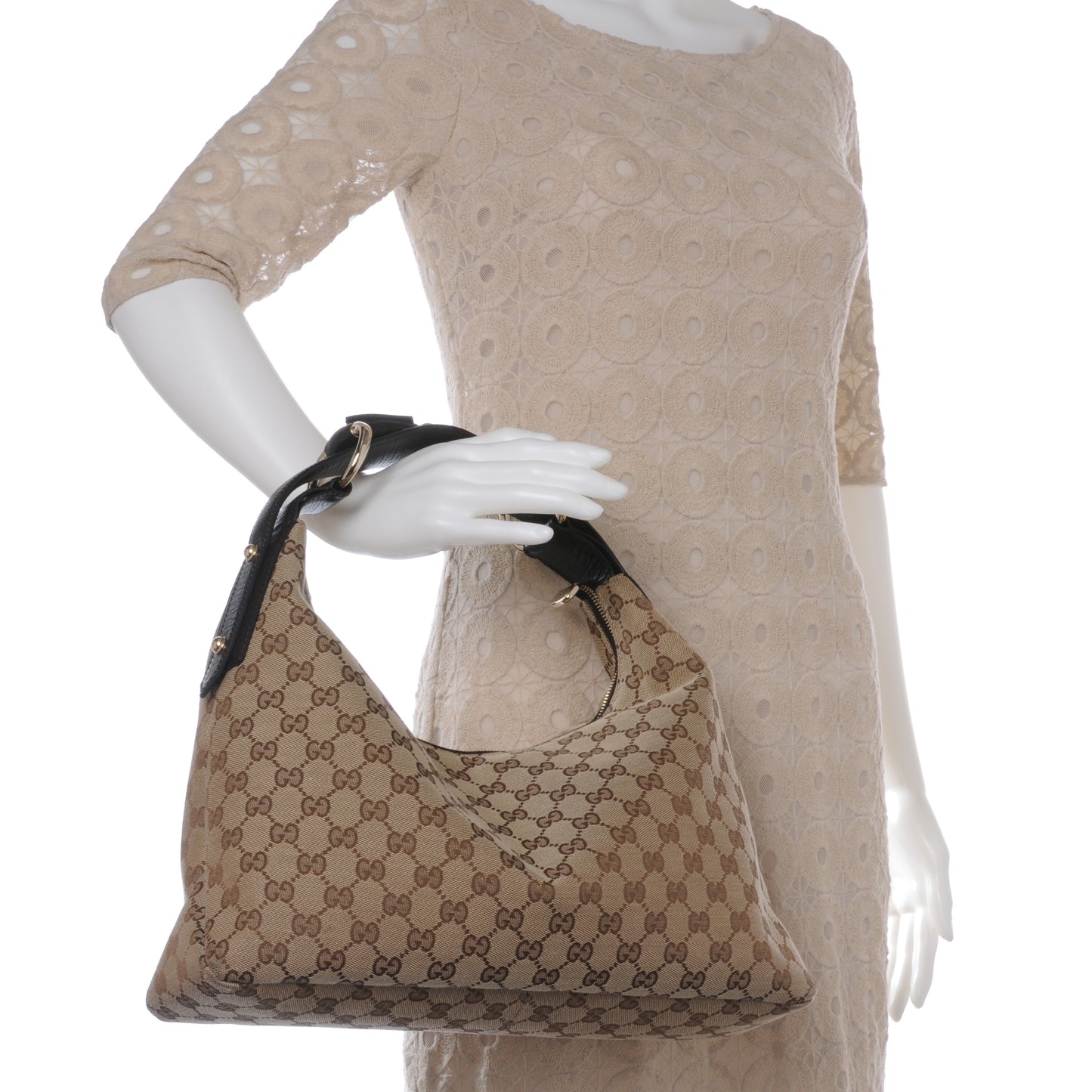 Monogram Medium Horsebit Chain Hobo Ebony
