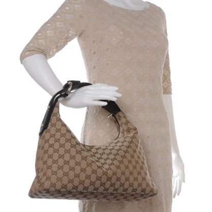 Gucci Monogram Medium Horsebit Chain Hobo Ebony 2 of 7
