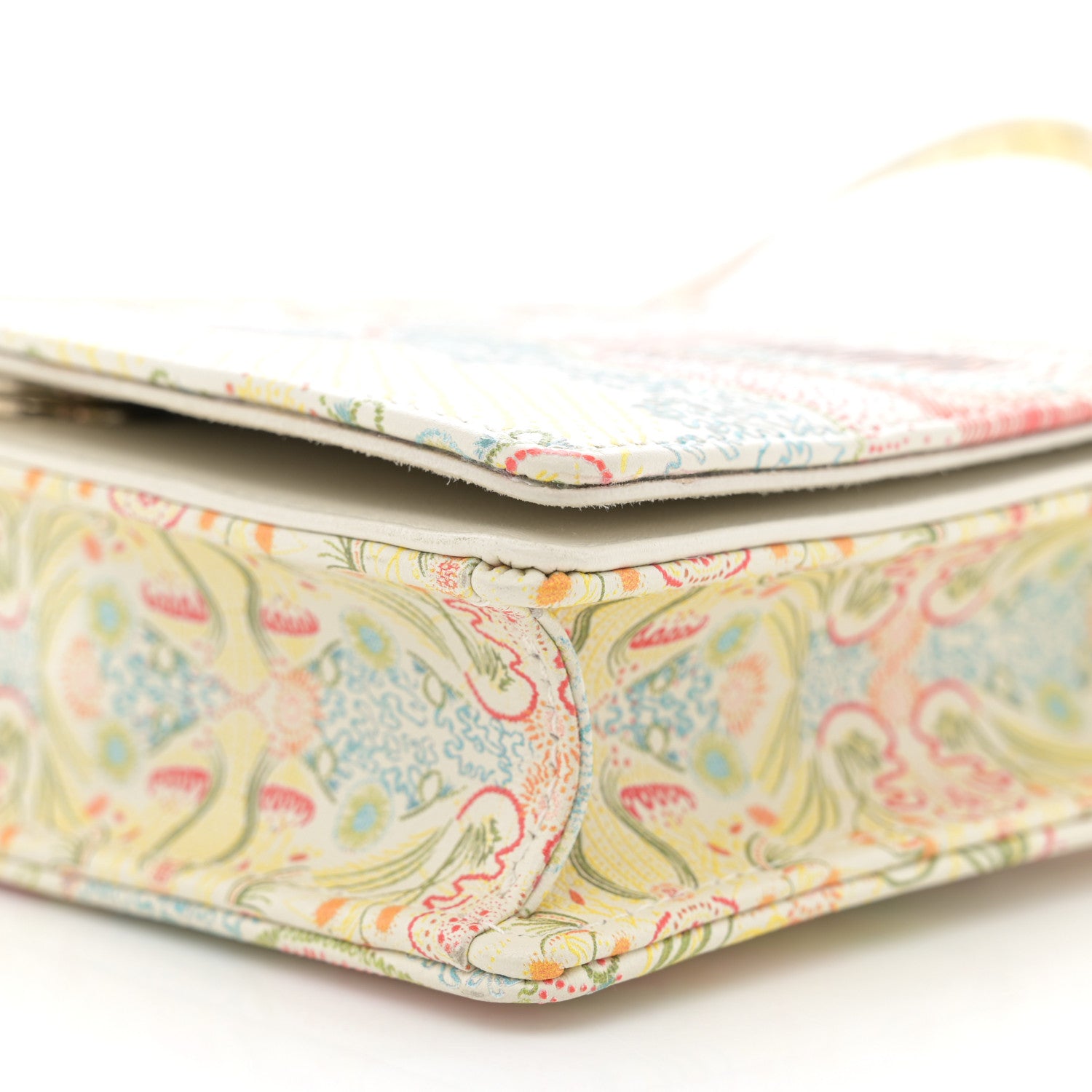 Christian Dior Calfskin Printed Dior In Lights Lady Dior 2-In-1 Pouch Latte Multicolor 10 of 10