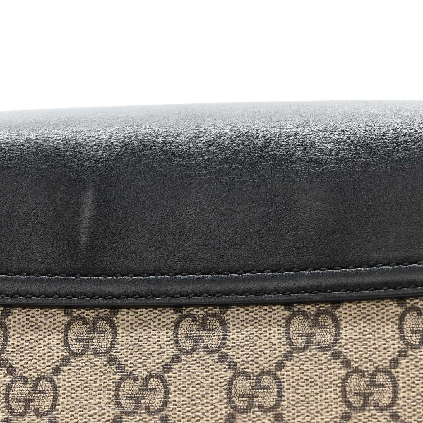 GG Supreme Monogram Web Medium Padlock Messenger Shoulder Bag Black