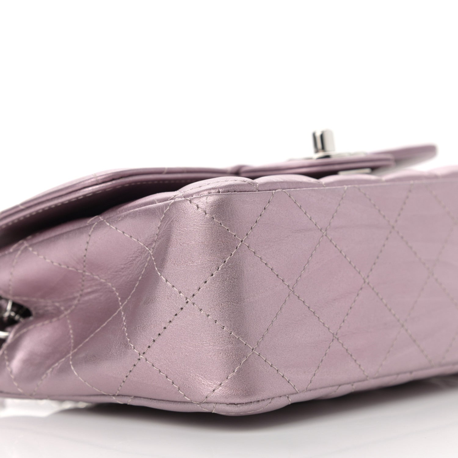 Chanel Metallic Calfskin Quilted Mini Rectangular Flap Pink 9 of 11