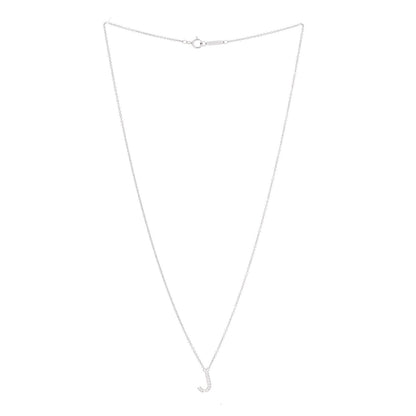 Tiffany Platinum Diamond Letters J Pendant Necklace 3 of 6