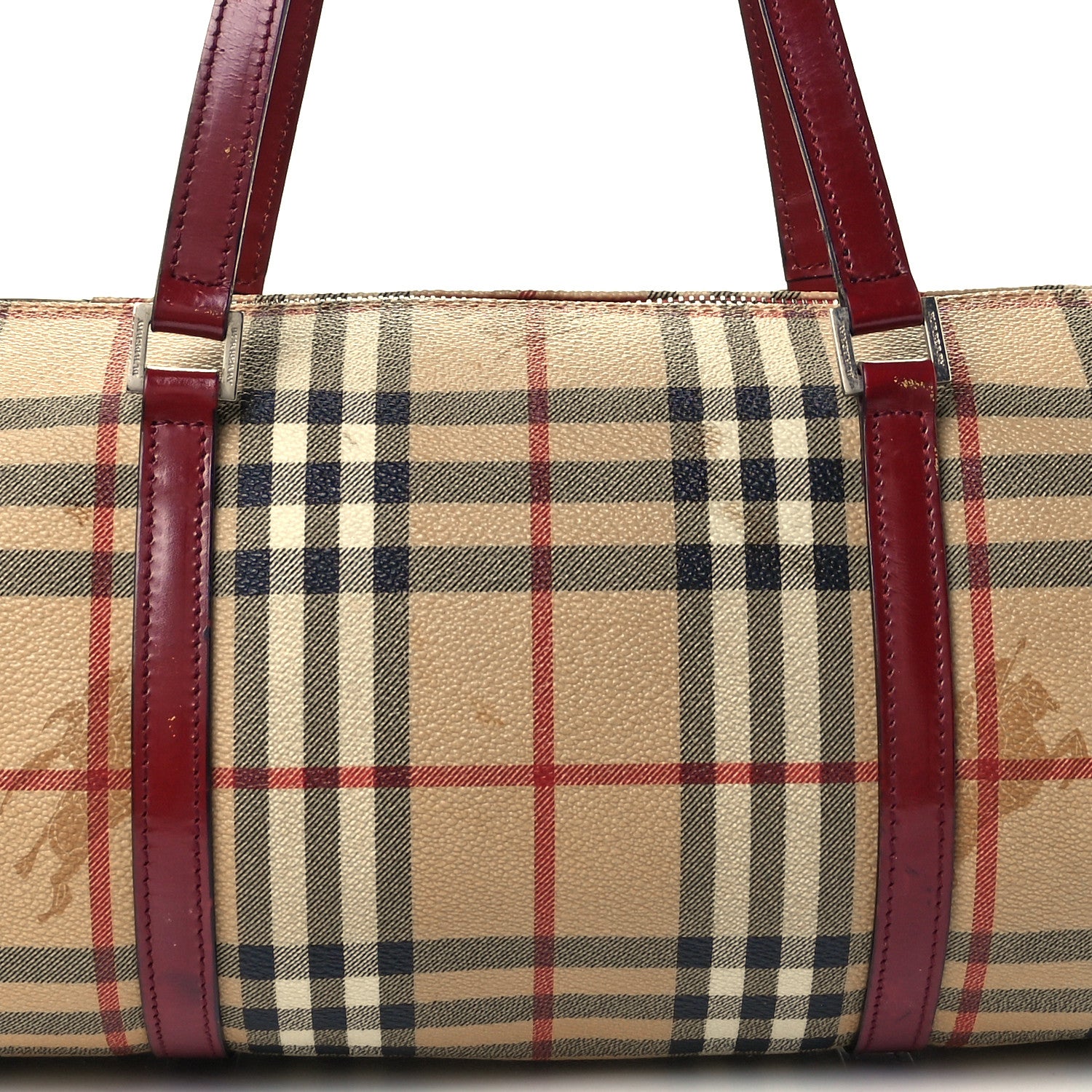 Burberry Haymarket Check Barrel Bag Brown 7 of 10