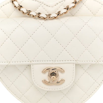 Chanel Lambskin Quilted CC In Love Heart Bag White 8 of 10