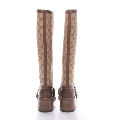 Gucci GG Monogram Calfskin Lola Tall Boots 36.5 Beige Ruggine Cuir 5 of 9