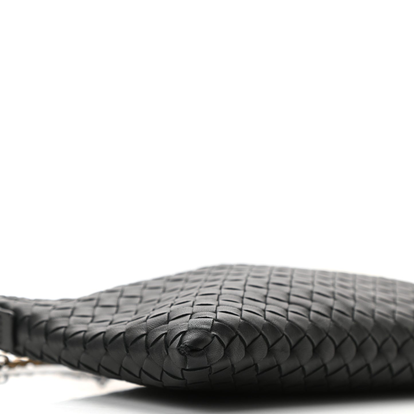 Nappa Intrecciato Biletto Chain Crossbody Antique Black