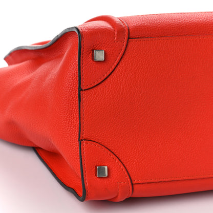 Celine Drummed Calfskin Mini Luggage Vermillion 6 of 10