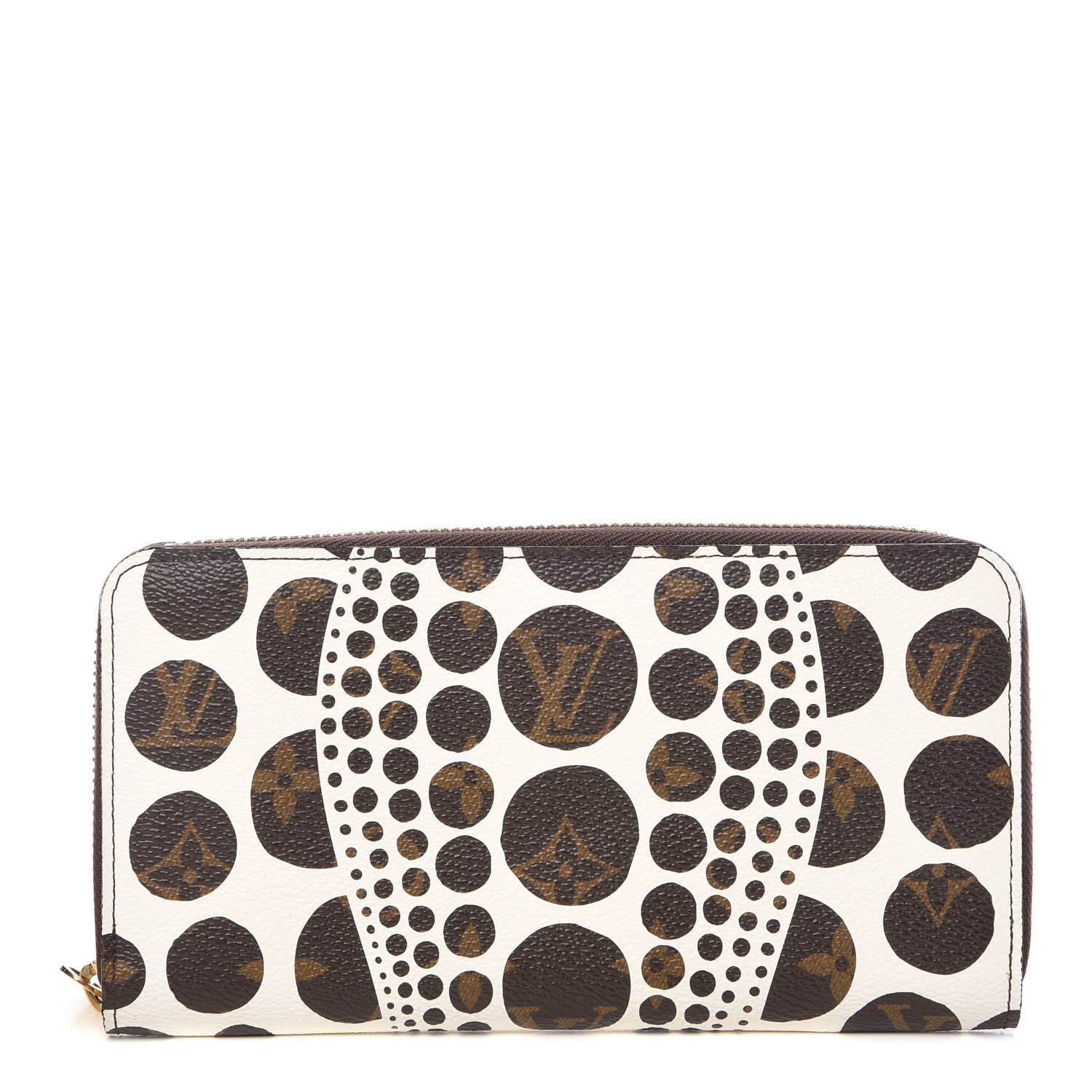 Louis Vuitton Monogram Kusama Pumpkin Dots Zippy Wallet White 1 of 10