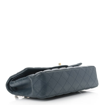 Chanel Lambskin Quilted Medium Double Flap Dark Blue 3 of 16