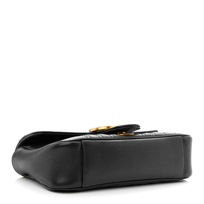 Gucci Calfskin Matelasse Mini GG Marmont Shoulder Bag Black 4 of 10