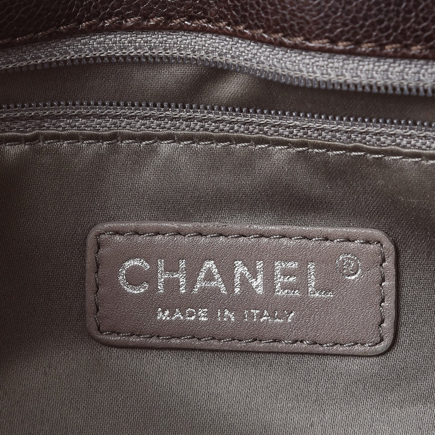Glazed Caviar Pocket In The City Tote Brown