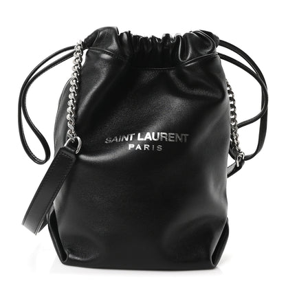 Saint Laurent Lambskin Small Teddy Bucket Bag Black 1 of 12