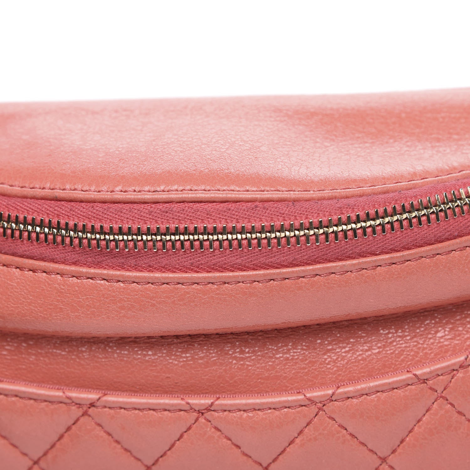 Chanel Crumpled Glazed Lambskin Quilted Waist Bag Fanny Pack Pink 10 of 14