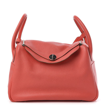 Hermes Taurillon Clemence Lindy 30 Rouge Pivoine 1 of 9