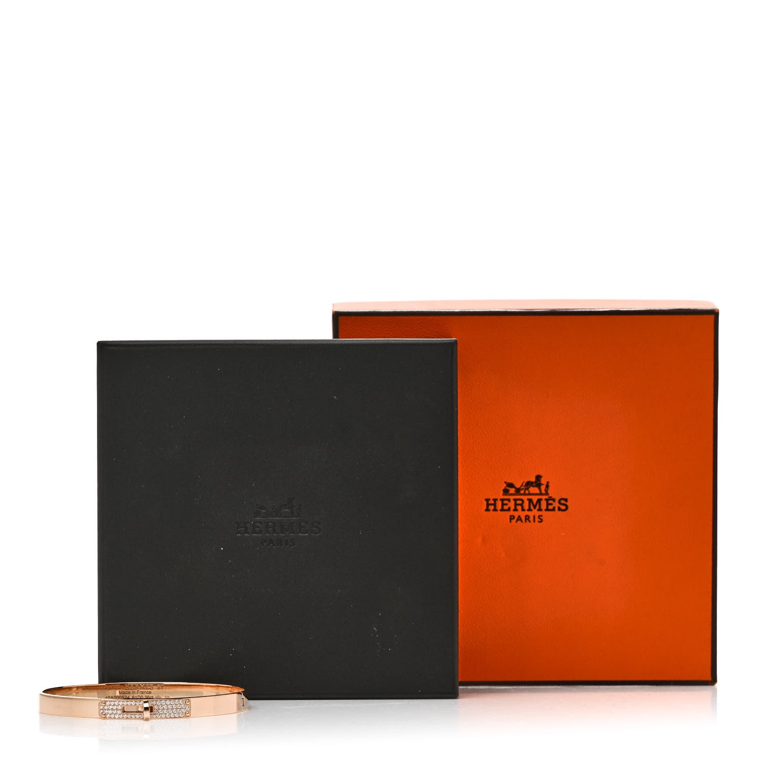 Hermes 18K Rose Gold Diamond PM Kelly Pave Bracelet ST 4 of 4