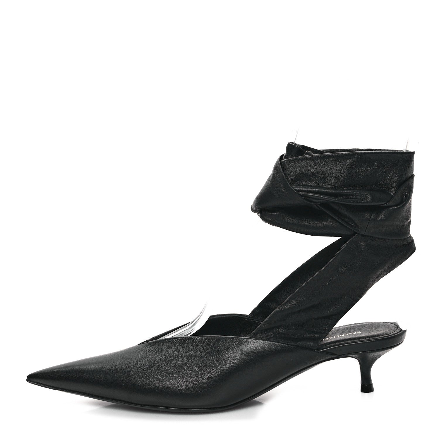 Balenciaga Soft Nappa Pointed Toe Wrap 40mm Mules 37 Black 1 of 9