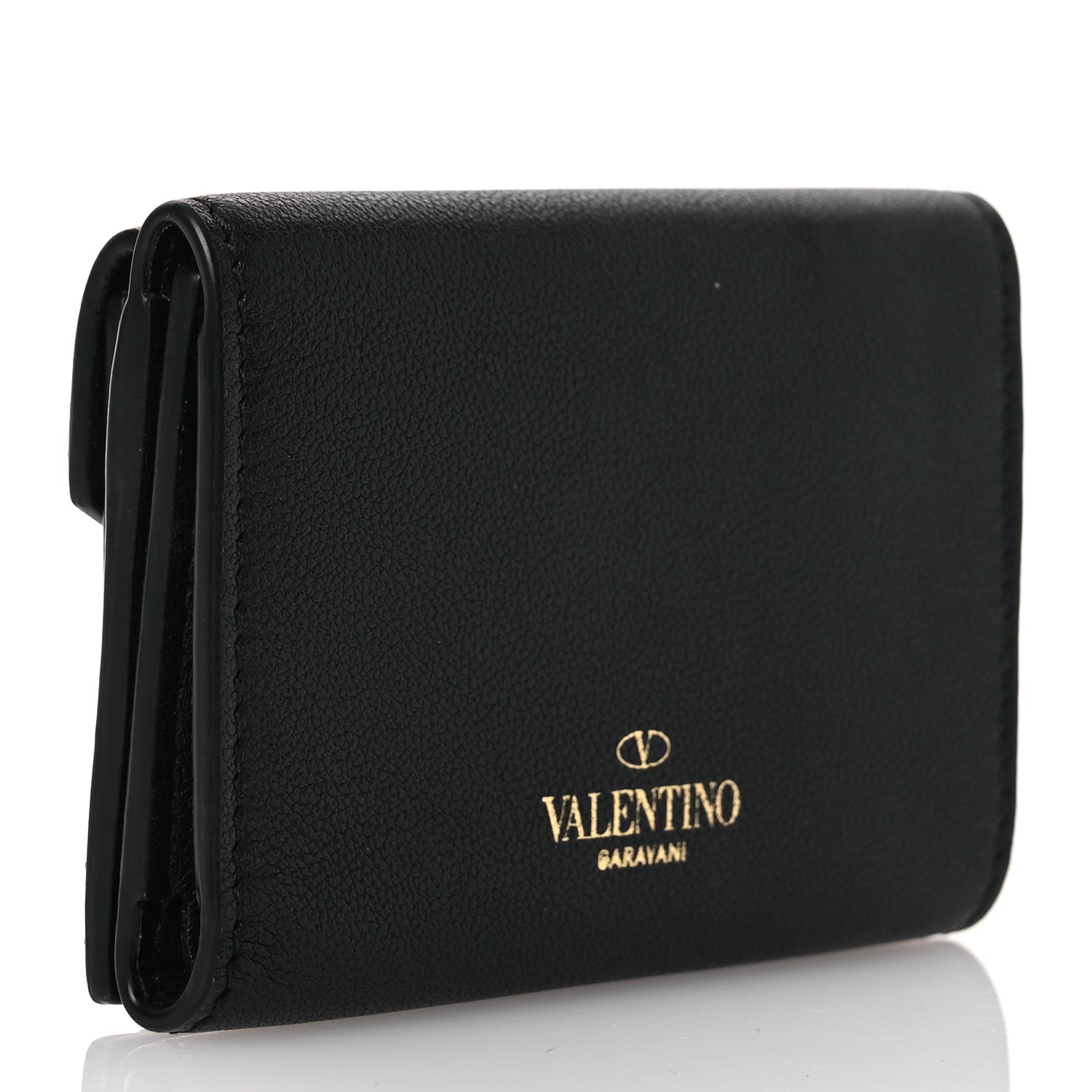 Valentino Garavani Calfskin Small Rockstud Wallet  Black 3 of 11