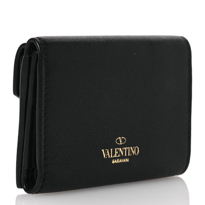 Valentino Garavani Calfskin Small Rockstud Wallet  Black 3 of 11