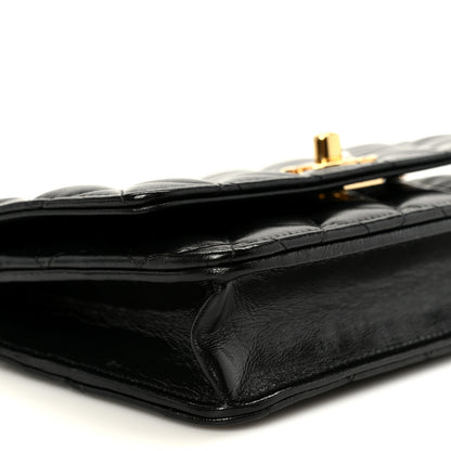 Chanel Shiny Lambskin Quilted CC Pearl Wallet on Chain WOC Black 11 of 13