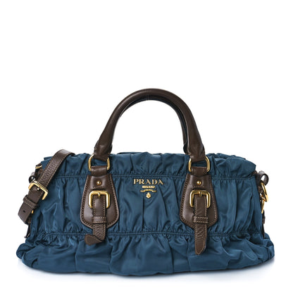 Prada Tessuto Nylon Gaufre Shopping Satchel Bleuette 1 of 10