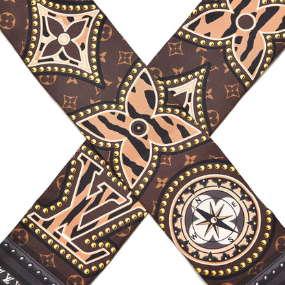 Louis Vuitton Silk Monogram LV World Bandeau Brown 5 of 5