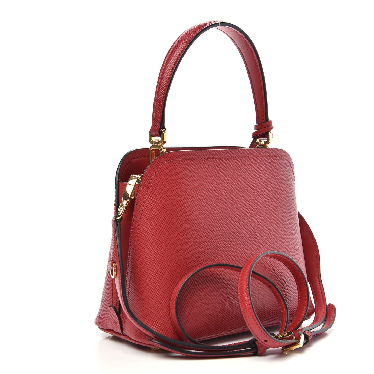 Saffiano Cuir Micro Matinee Tote Fiery Red