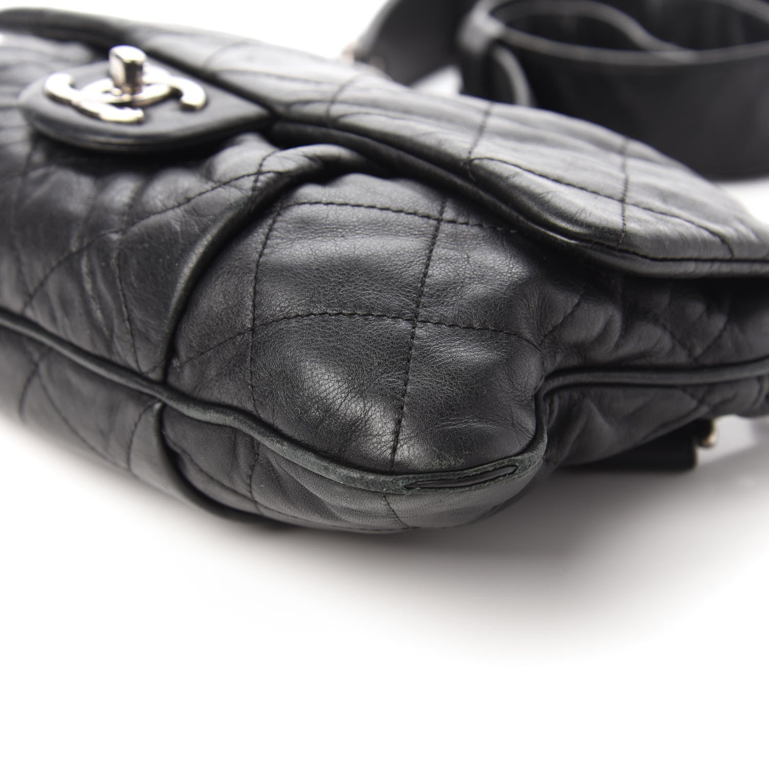 Chanel Calfskin Coco Pleats Messenger Flap Black 7 of 11