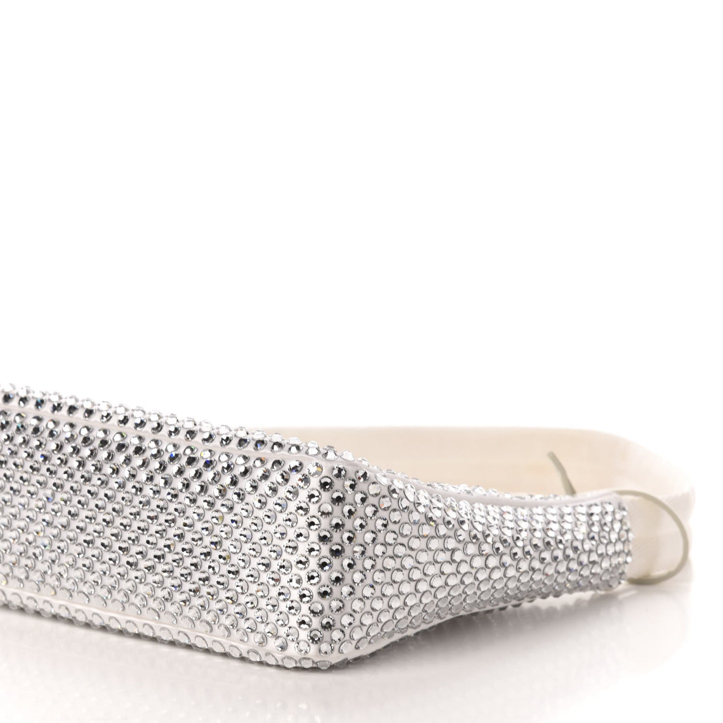 Satin Crystal Mini Re-Edition 2000 Bag White