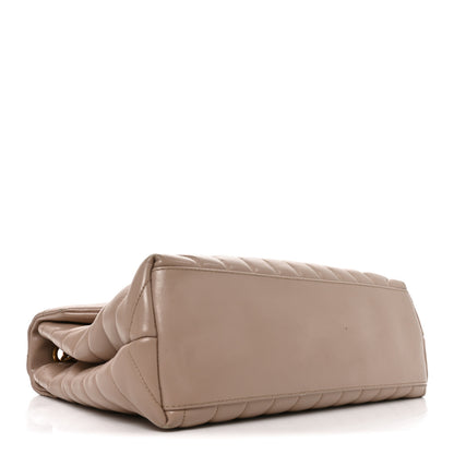 Saint Laurent Calfskin Y Quilted Monogram Medium Loulou Chain Satchel Dark Beige 4 of 10