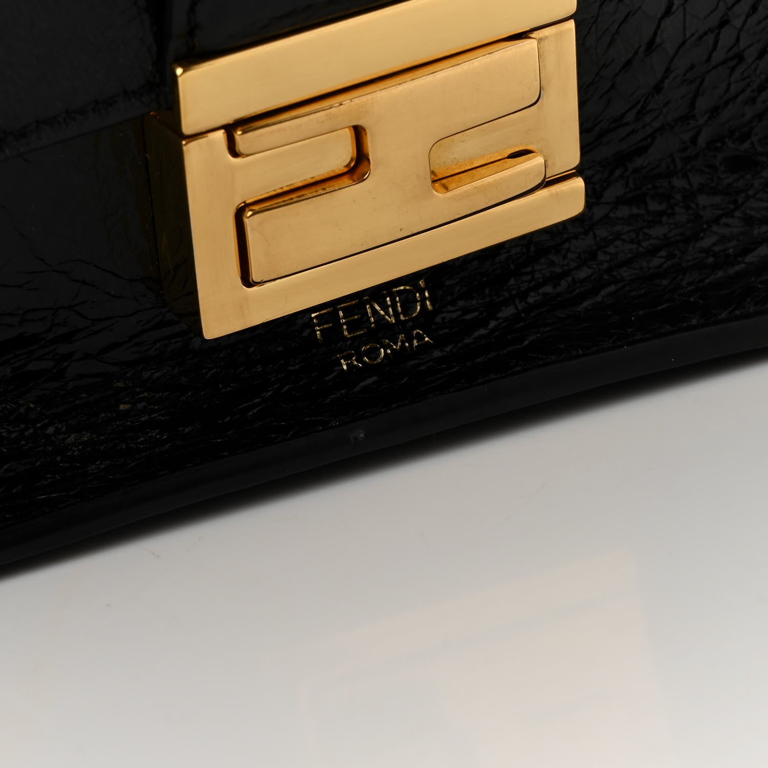 Fendi Agnello Old Shine Small Kan U Shoulder Bag Black 10 of 12