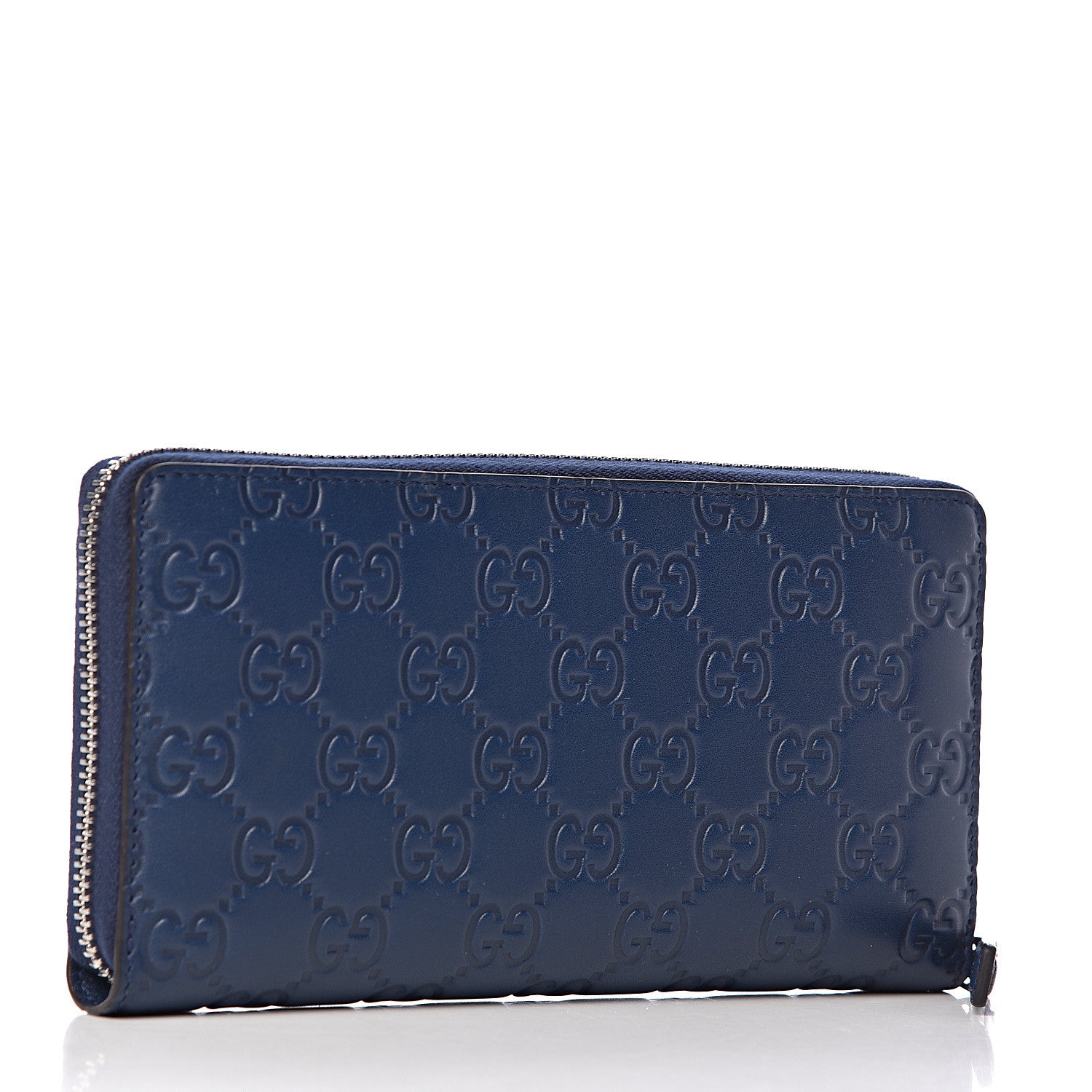 Gucci X MLB Guccissima Signature NY Yankees Embroidered Zip Around Wallet Royale Ivory 3 of 7