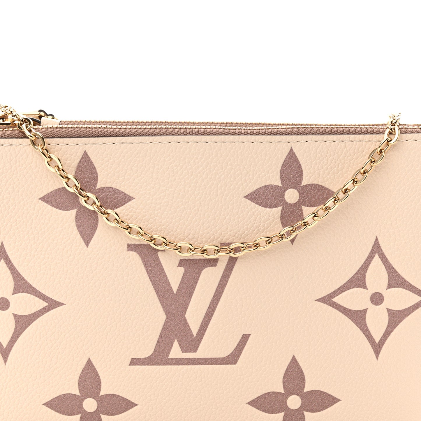 Empreinte Monogram Giant Double Zip Pochette Creme Bois de Rose