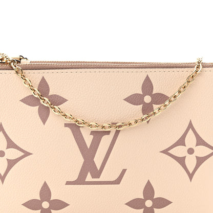 Louis Vuitton Empreinte Monogram Giant Double Zip Pochette Creme Bois de Rose 8 of 11