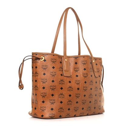 MCM Visetos Medium Liz Reversible Shopper Tote Cognac 3 of 21