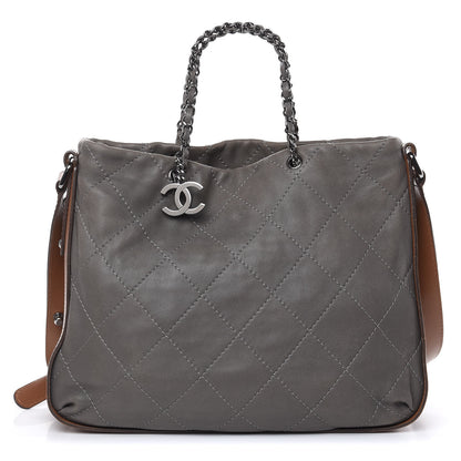 Chanel Calfskin Country Chic Stitched Hobo Grey 1 of 18