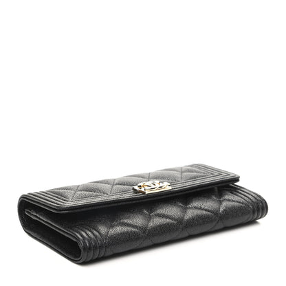 Chanel Caviar Quilted Medium Boy Flap Wallet Black 4 of 8