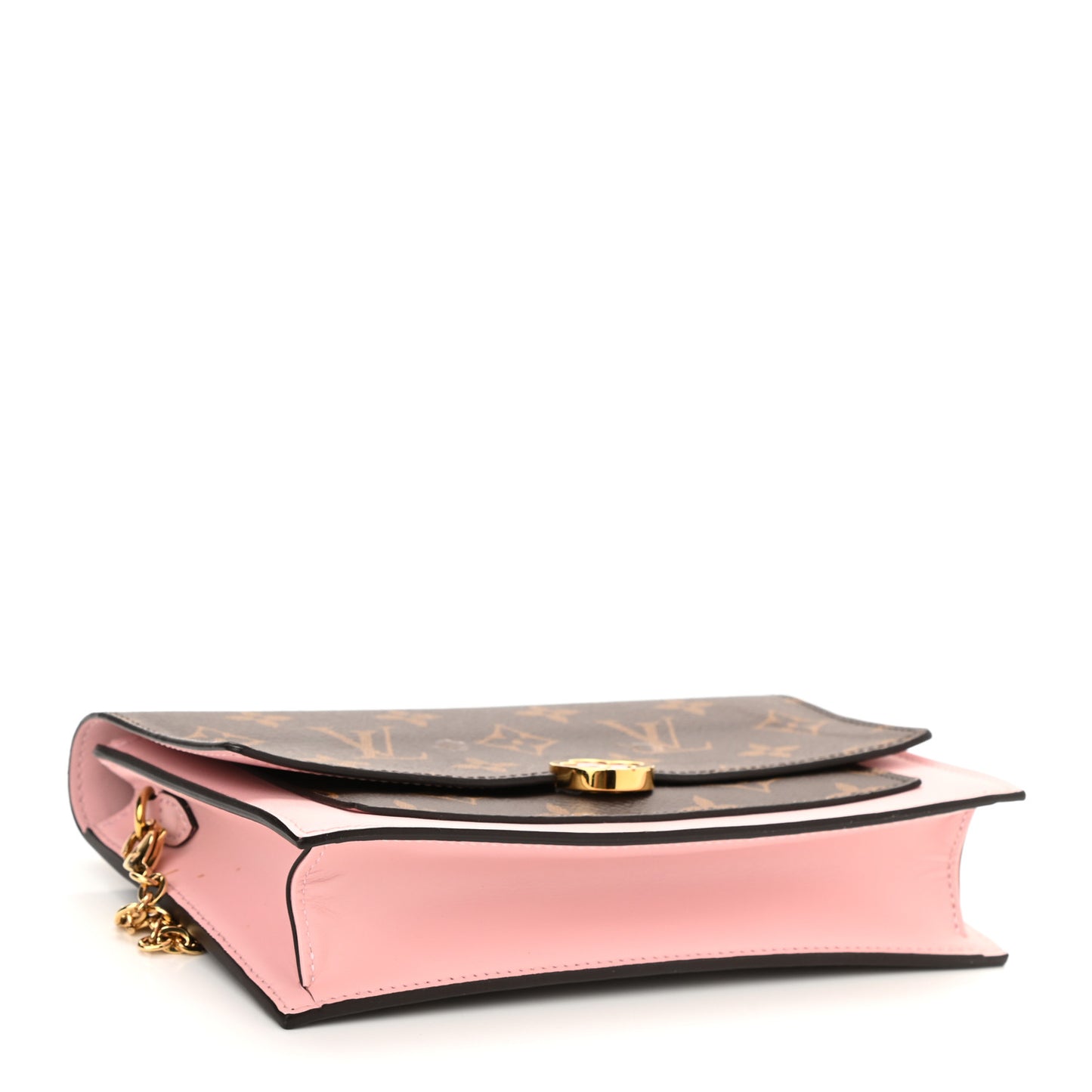 Monogram Flore Chain Wallet Rose Ballerine