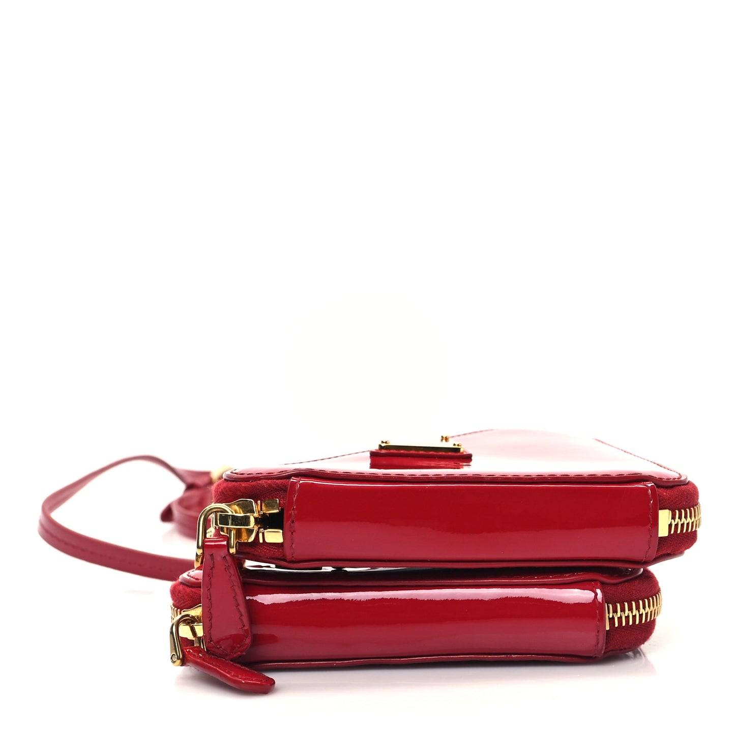 Spazzolato Mini Triangle Chain Crossbody Pouch Cherry