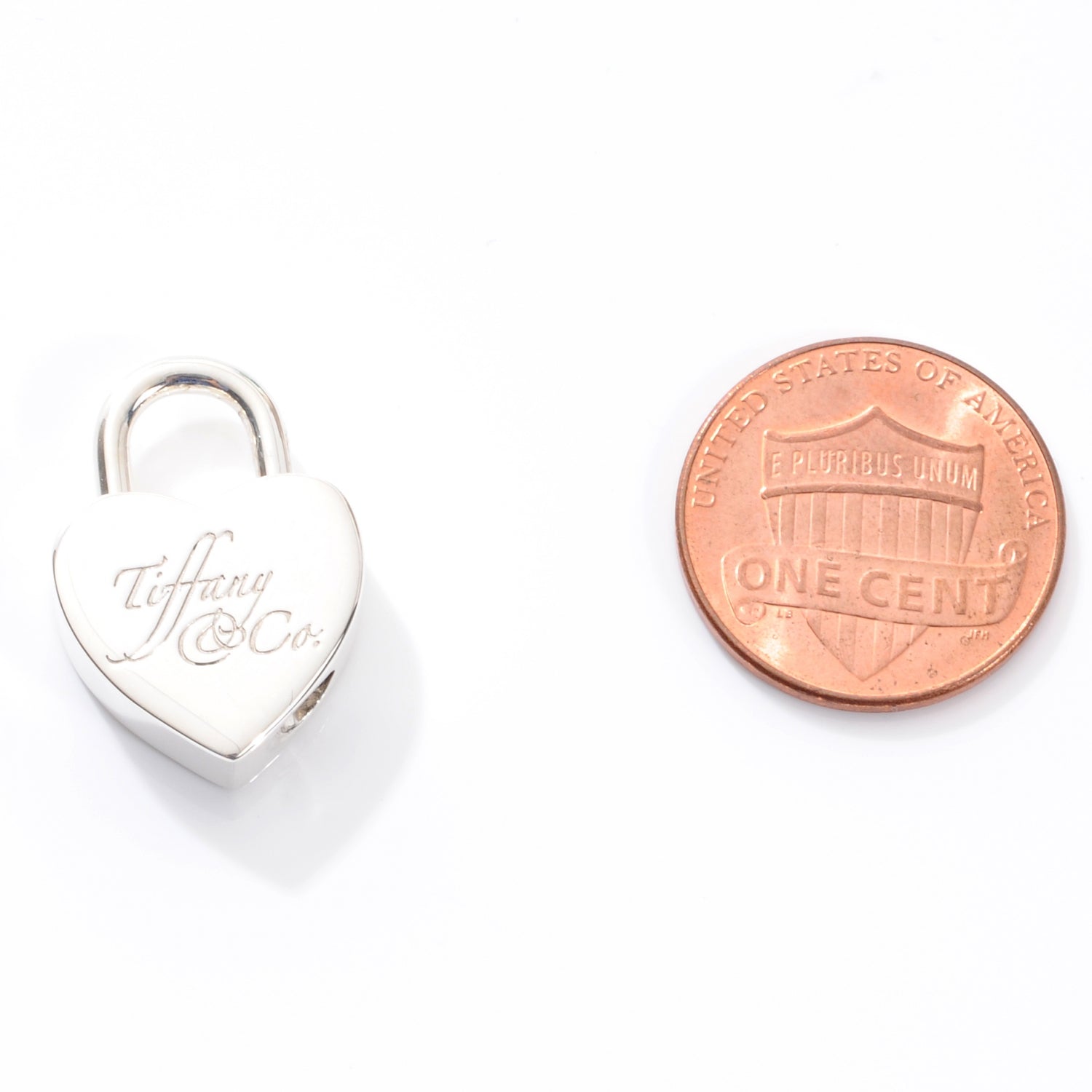 Tiffany Sterling Silver Notes Heart Lock Charm 2 of 5